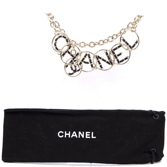 Xxl Cc Logo Spelled Out Gold Choker Necklace - Picture 1 of 8